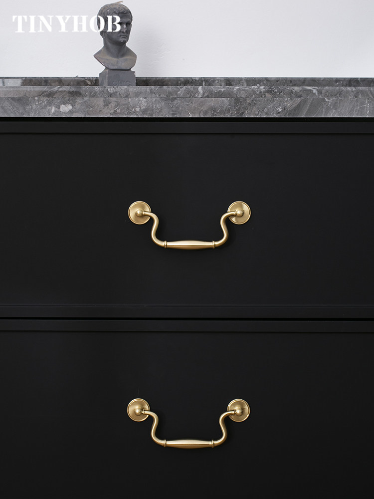 Furniture Hardware Drop Pulls - Luxuriöse Vintage-Messinggriffe mit Hängeösen, antikgoldene Schubladengriffe