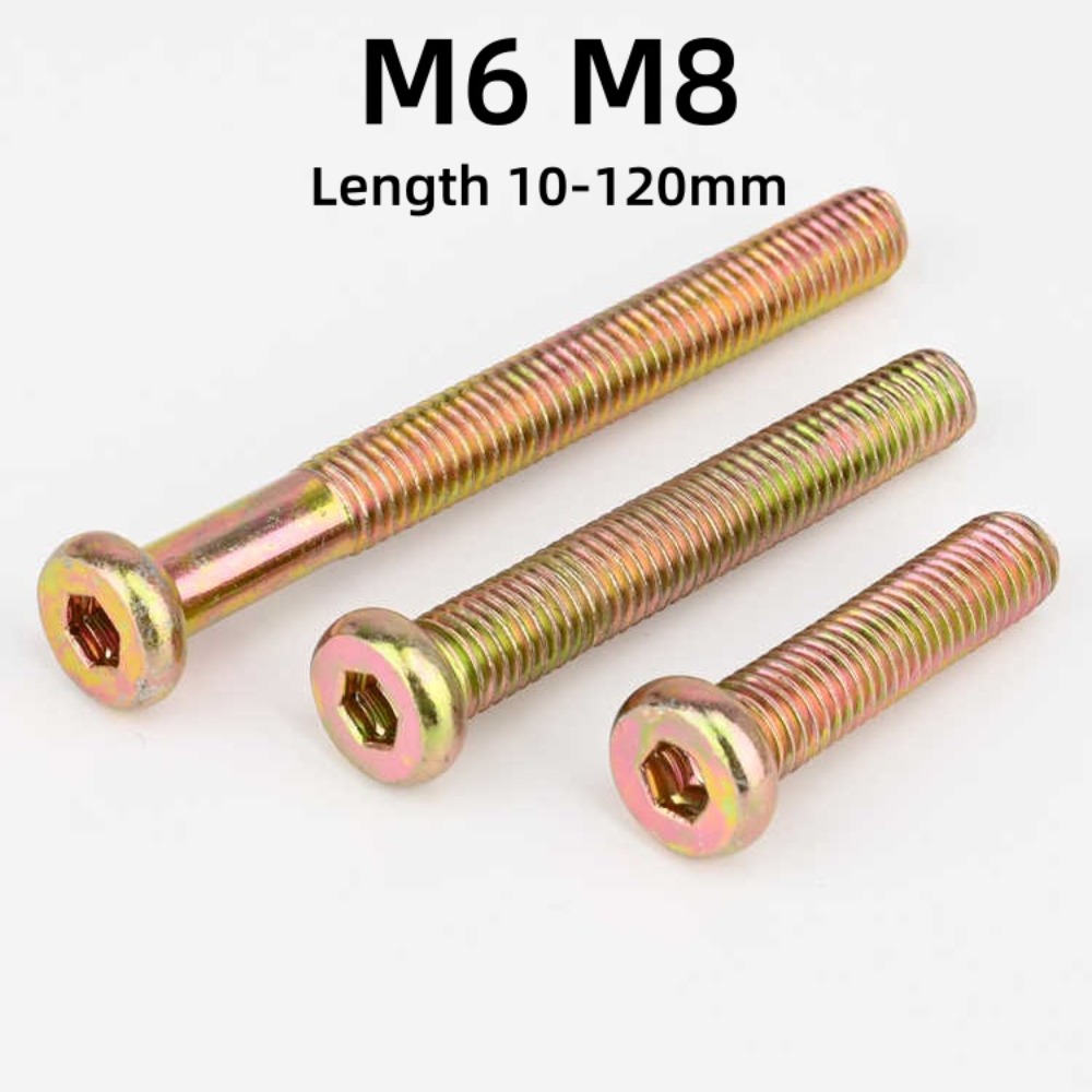 Furniture Hardware Lowes - M6 M8 Innensechskant-Flachkopfschrauben für Möbelverbinder, farbig