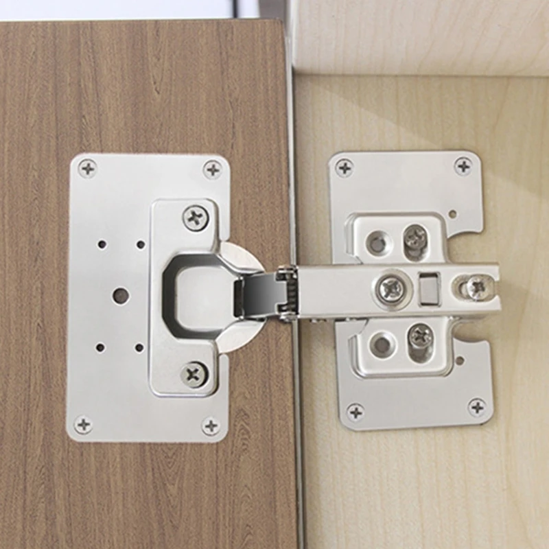 Cabinet Hinge Overlay - 4 Stück Schrankscharnier-Reparaturplatte, Edelstahl-Scharnier-Reparaturplatte zum Schutz