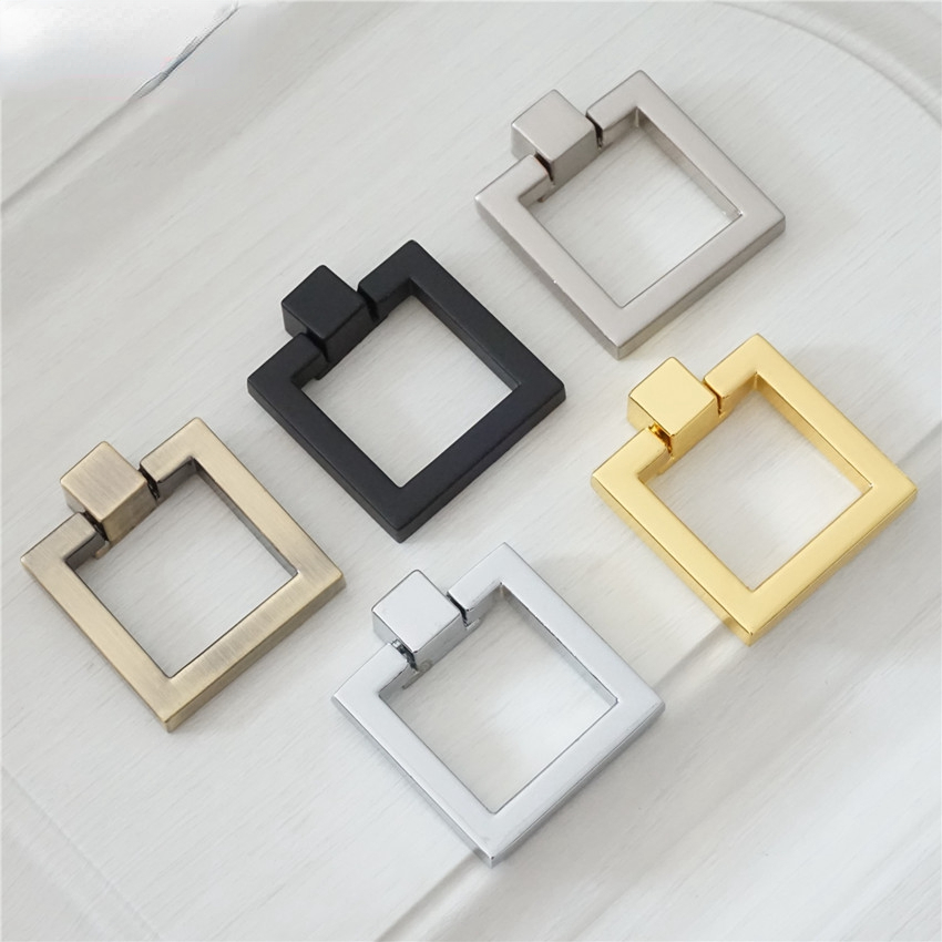 Furniture Hardware Drop Pulls - Drop Ring Schrankgriffe Griff Zinklegierung Quadratische