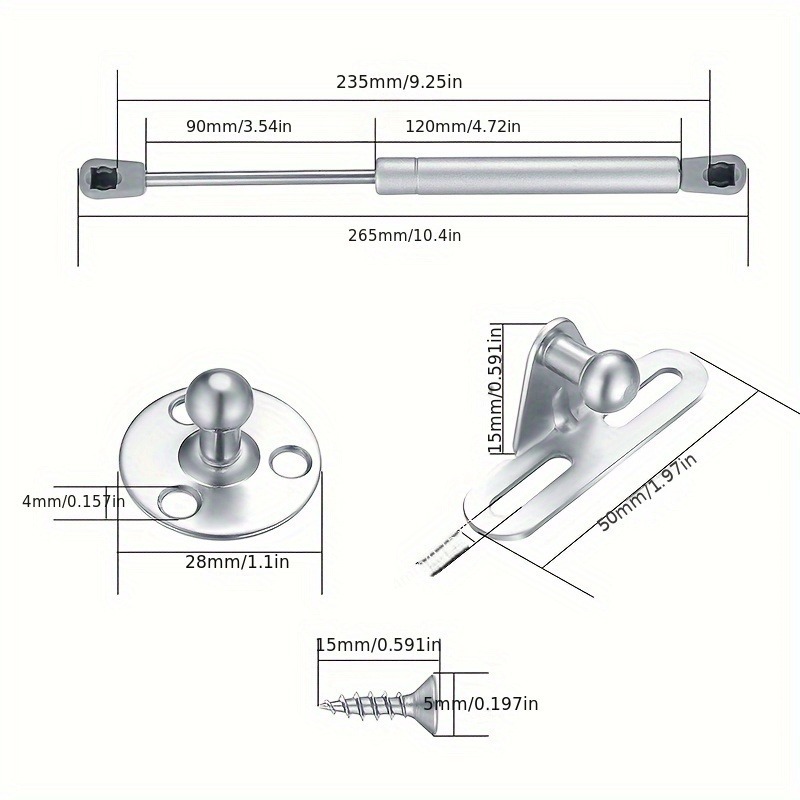 2 Stück Gasdruckfeder-Stoßdämp – Cabinet Hinge Overlay Bewertung und Preis